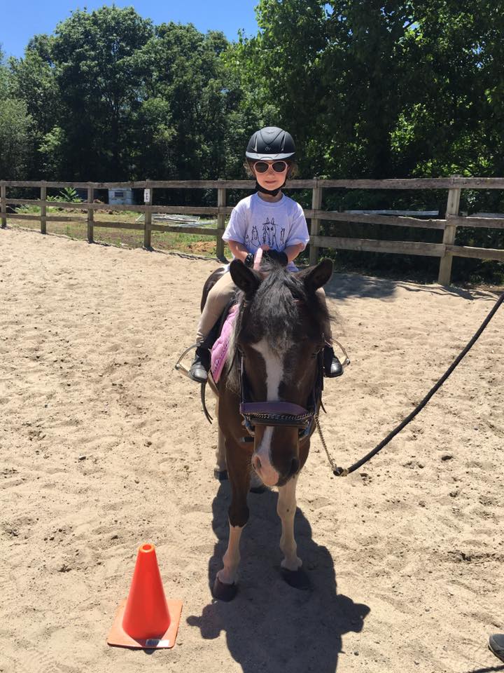 Young girl at horsemanship lesson at Indian Rock Stables